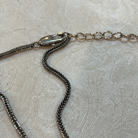 Pear Shaped Silver-Tone “Beaded Edge” Medallion Charm Adjustable Pendant - Picture 7 of 7